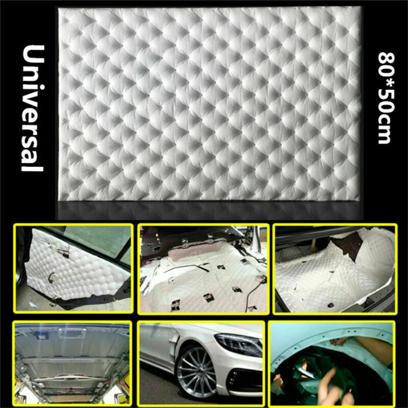 50x80cm Car Sound Insulation Cotton Soundproofing Noise Deadening Mat Self Adhesive Waterproof Flame Retardant