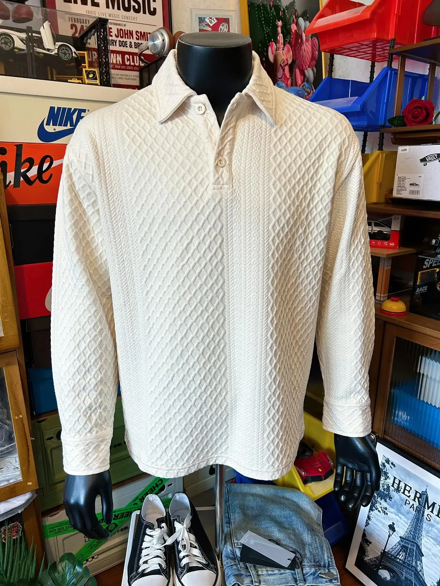 

Мужская толстовка American Texture с воротником, весенне-осенняя, спортивная, с вышивкой ромбовидным узором, с длинным рукавом