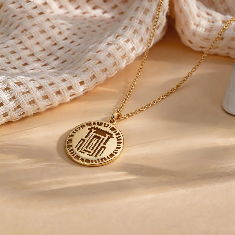 Temple Mount Jerusalem Pendant  Necklace for Women Men Stainless Steel Amulet Beit HaMikdash Jewish Jewelry Gifts