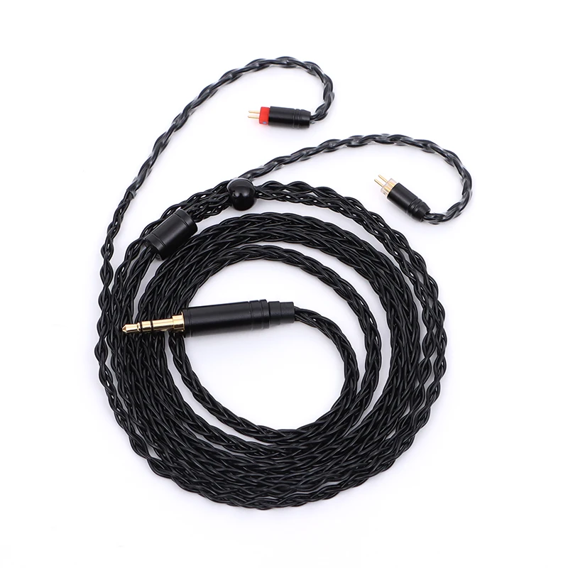 XINHS 3.5mm 8 Core Black Silver Plated Cable MMCX 0.78mm 2Pin QDC TFZ Earphone Upgrade Cable image 3