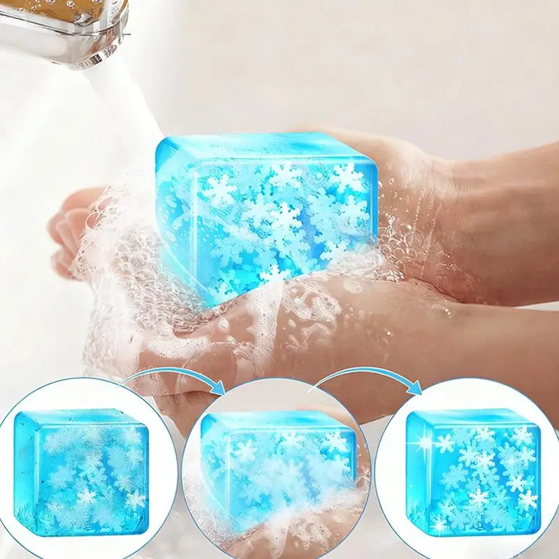 Giocattolo antistress luminoso con fiocco di neve, palla squishy per cubetti di ghiaccio, gadget di decompressione antistress a rimbalzo lento per adulti