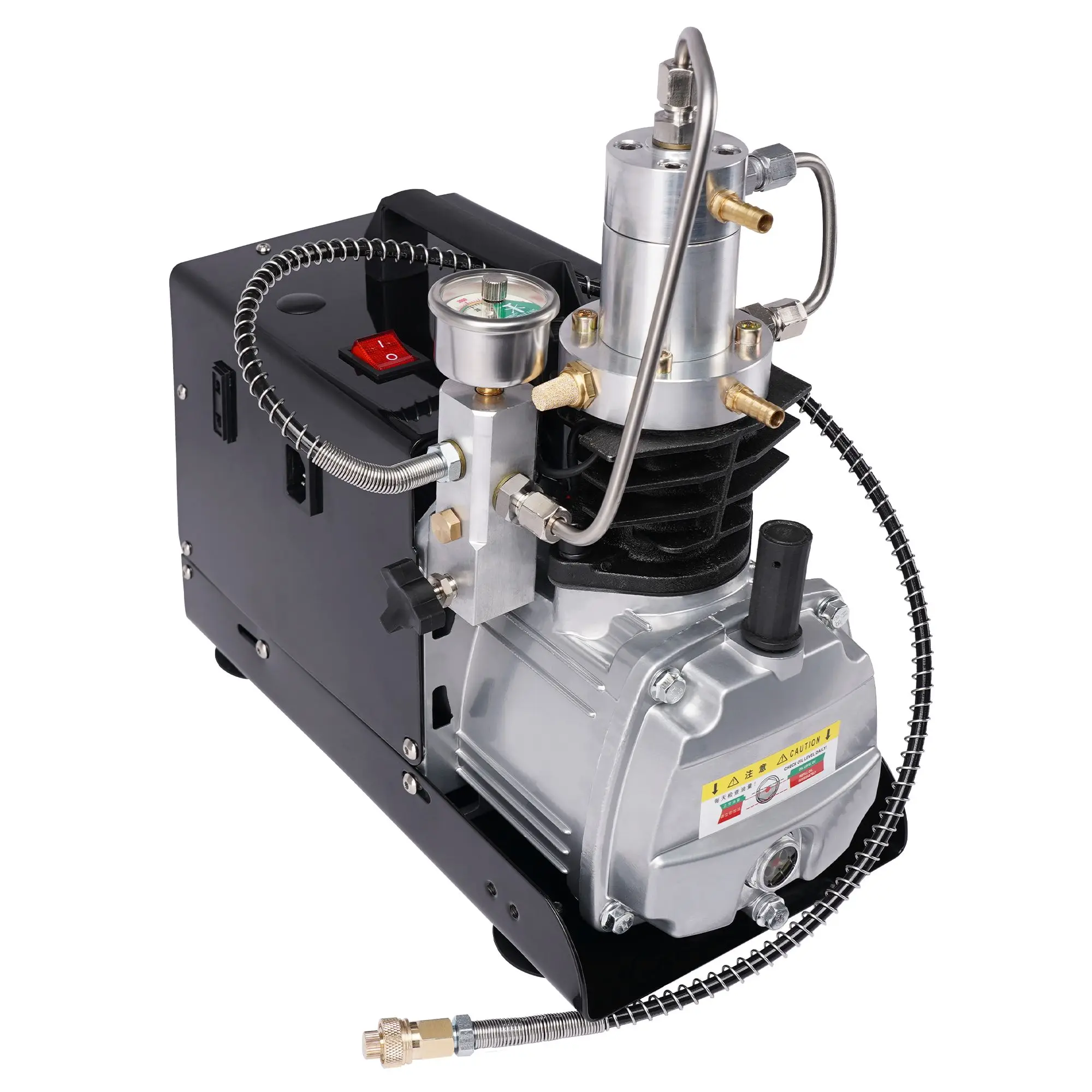 TUXING 4500Psi PCP Air Compressor 300bar High Pressure Pneumatic Air Pump Built-in Fan for Rifle Inflator Scuba Tank PCP Airgun