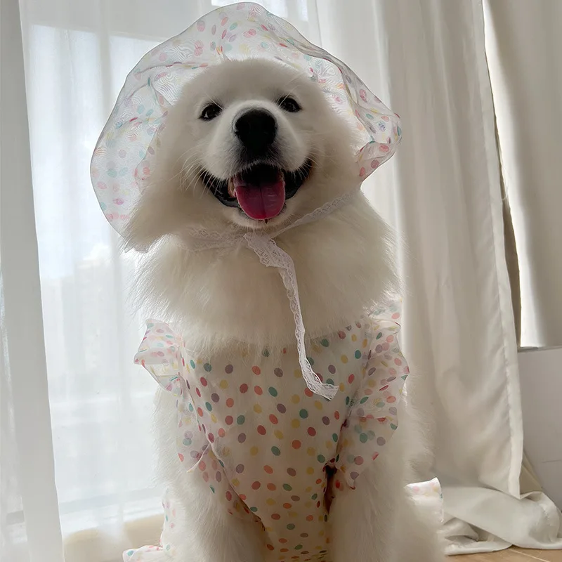 Dog Clothes Anti-hair Loss Medium and Large Dogs Labrador Samoyed Husky Side Shepherd Shiba Dog Hat Clothes