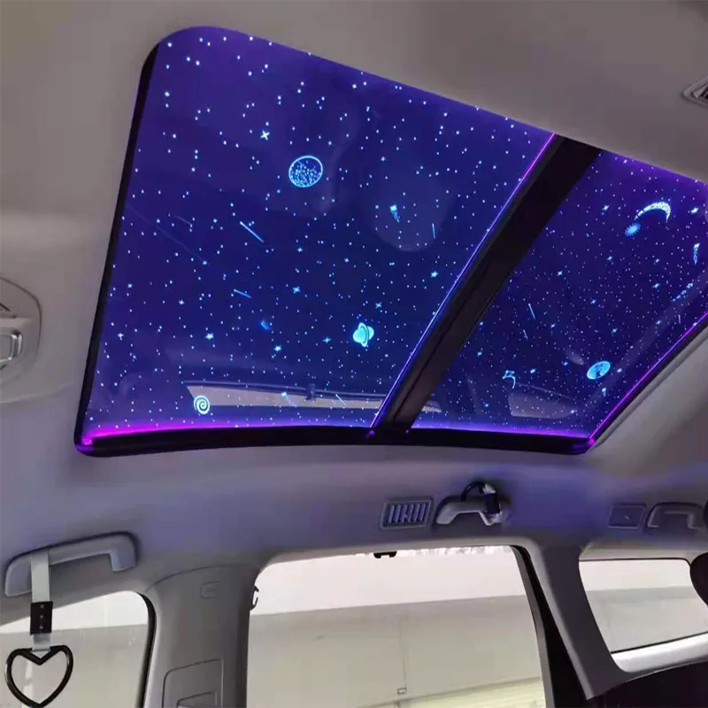 Flydee Explosion-proof UV rejection heat insulation car starry sky  sunroof glass film led light for  roof