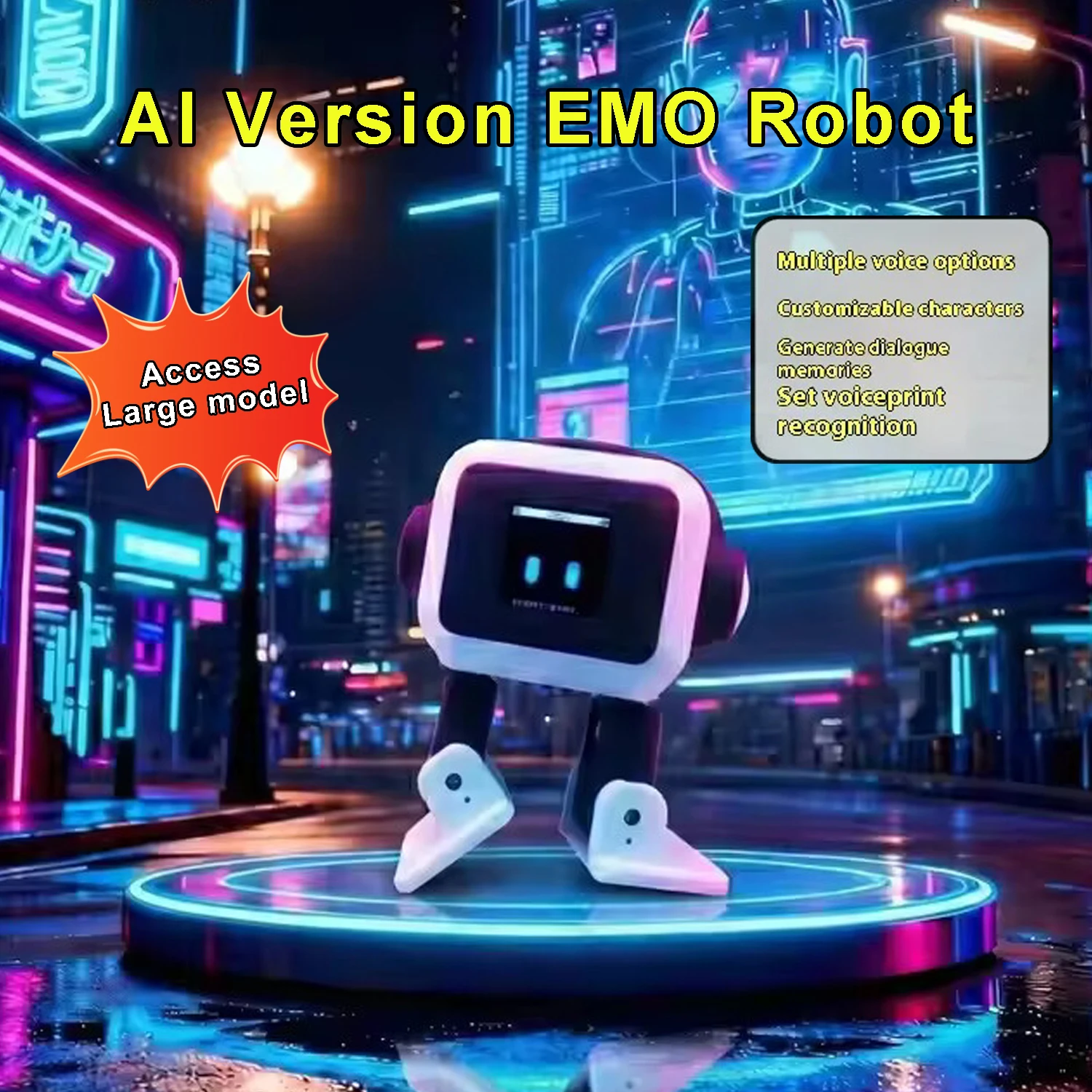 

Интеллектуальный интерактивный робот EMO AI Robot ESP32-S3 с 1,54-дюймовым экраном, распознаванием голосовых отпечатков и функцией компаньона для детей