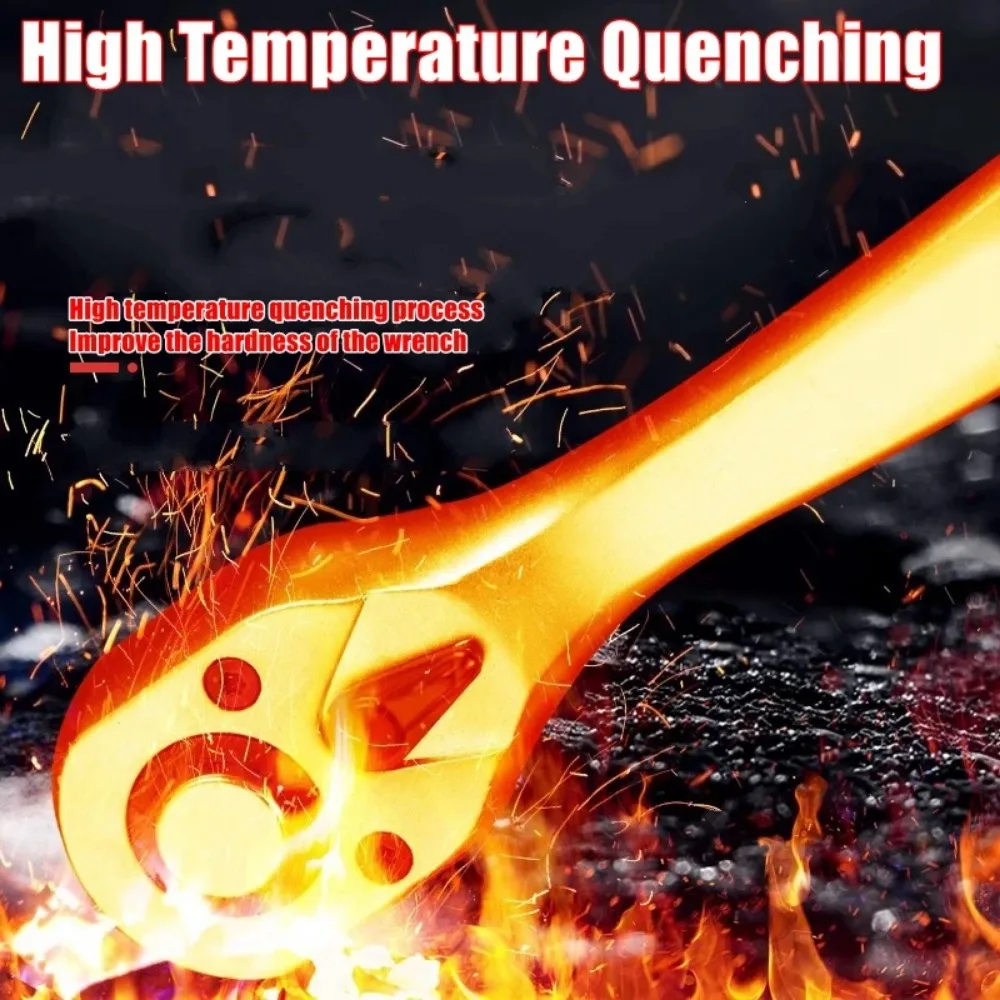 24/72 Tooth Quick Ratchet Wrench 1/2 1/4 3/8 3 Size Flying Wrenches Two-way Socket Wrench Repair Tools for For Vehicle Bicycle