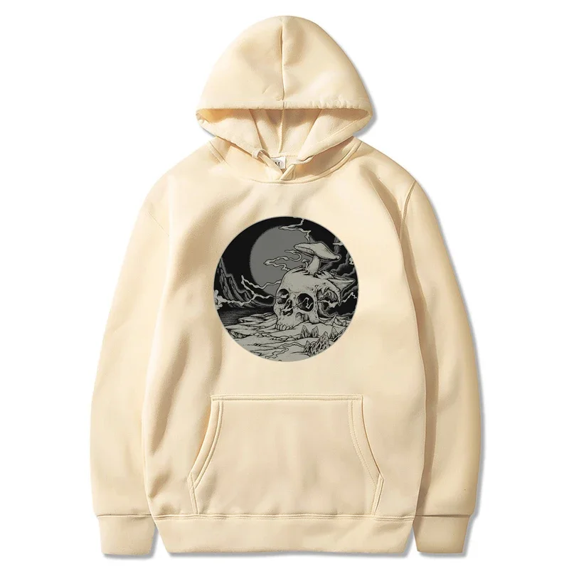 

New Mushrooms Grow On Skulls Print Men/Women Cotton Hoodie Casual Oversized Pullover Popular Sweatshirt Fashion Unisex Clothing