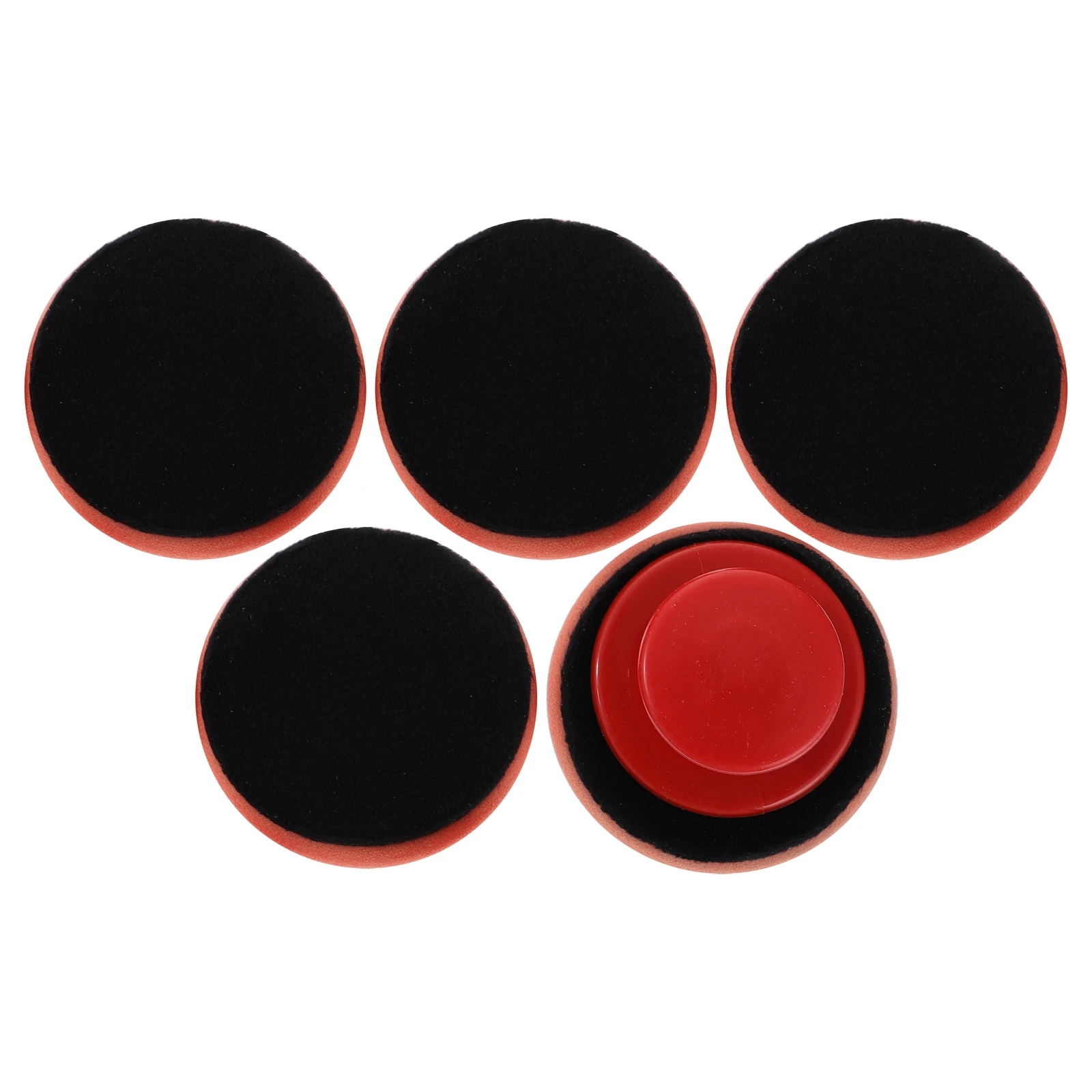 

5pcs Waxing Sponge Buffing Sponge Pads Tools Abs Handle Manual Polisher Applicator Pads Buffing Cleaning Cars Elastic Grip