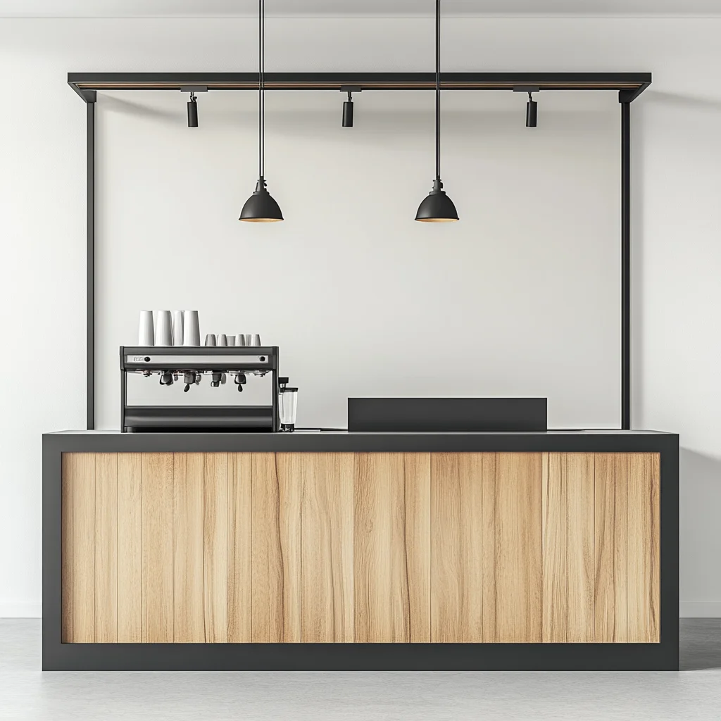 # Z Customized Modern Simple Design Wooden Cafe Counter Operator Coffee Shop Display Cabinet