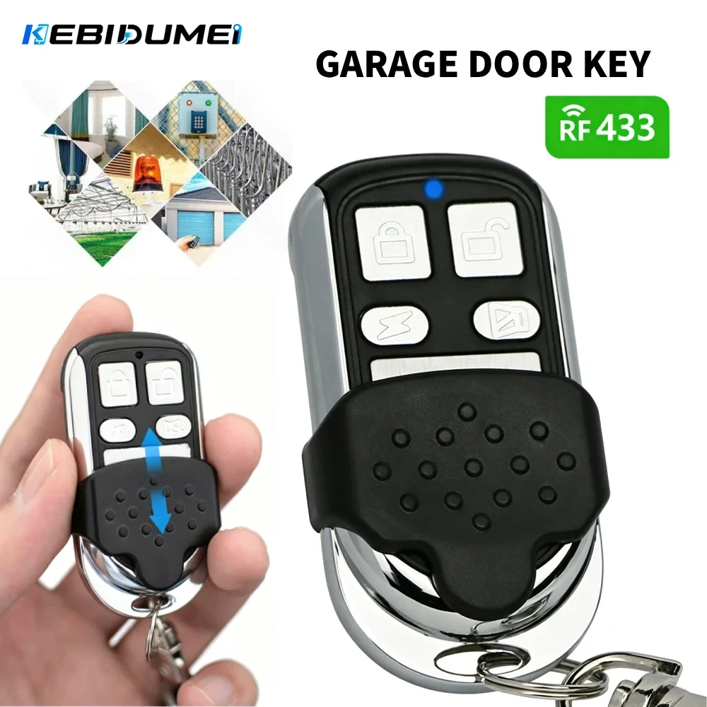 KEBIDUMEI RF 433MHz Remote Control Copy Code Electric Garage Door Opener Remote Controller Duplicator 4 Keys Transmitter
