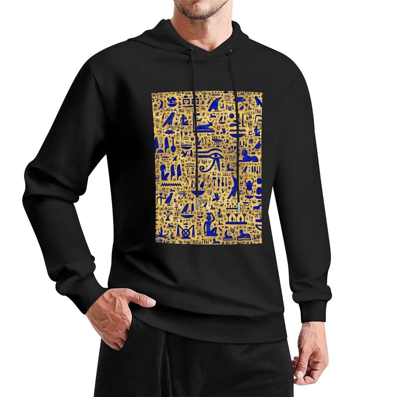 

Egyptian hieroglyphic Lapis Lazuli and Gold Pullover Hoodie men clothes fashion men korean clothes new in hoodies & sweatshirts