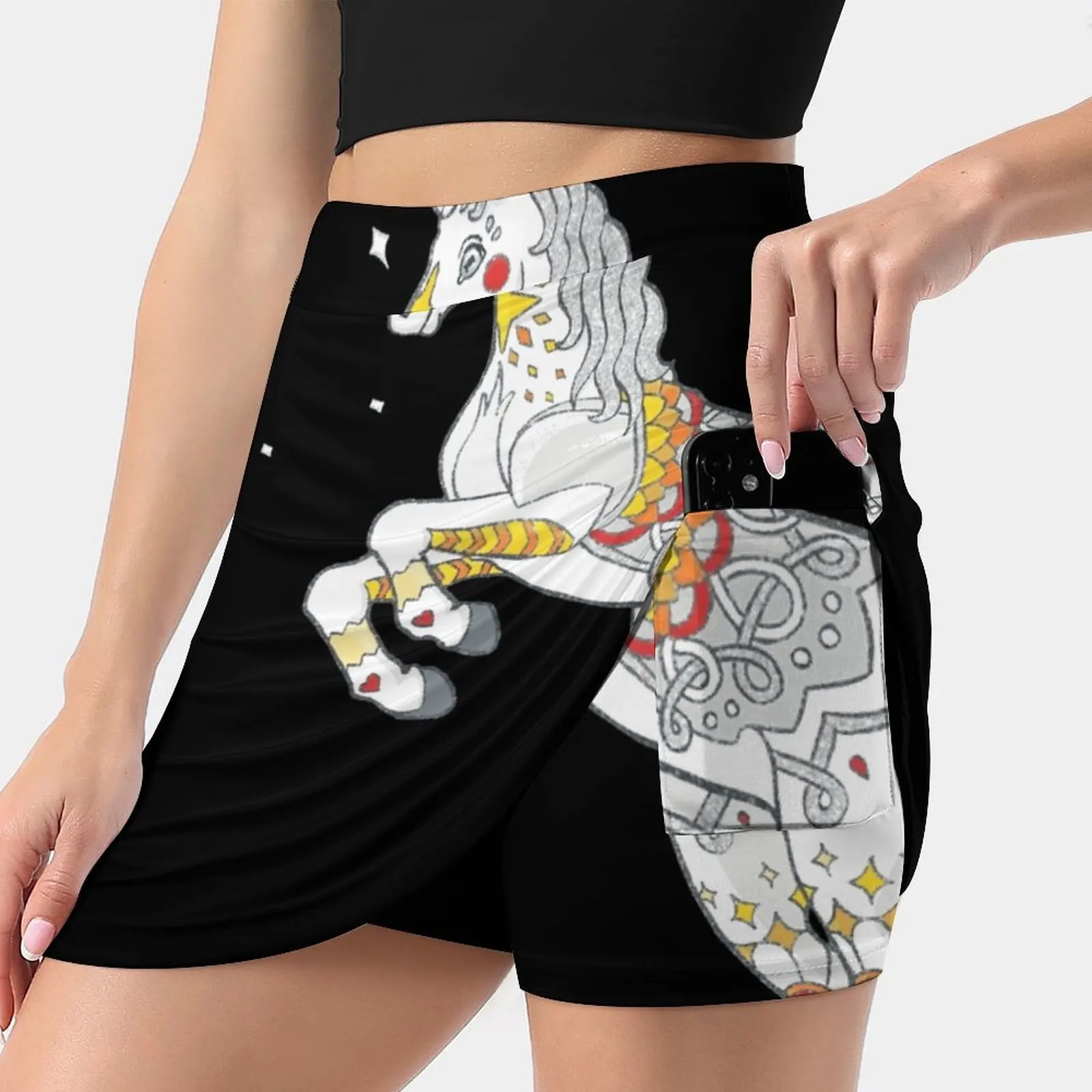 Mandala Unicorn Skirts Woman Fashion 2022 Pant Skirt Mini Skirts Office Short Skirt Unicorn Horn Horse Glitter Glittery Sparkle