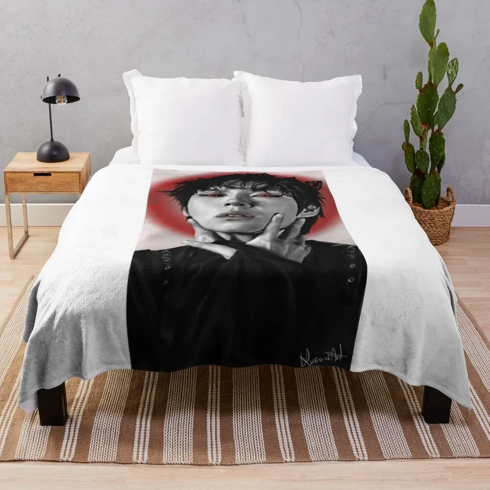 The rose Kim Woosung Sami fanart kpop Throw Blanket funny gift heavy to sleep Blankets For Sofas Blankets