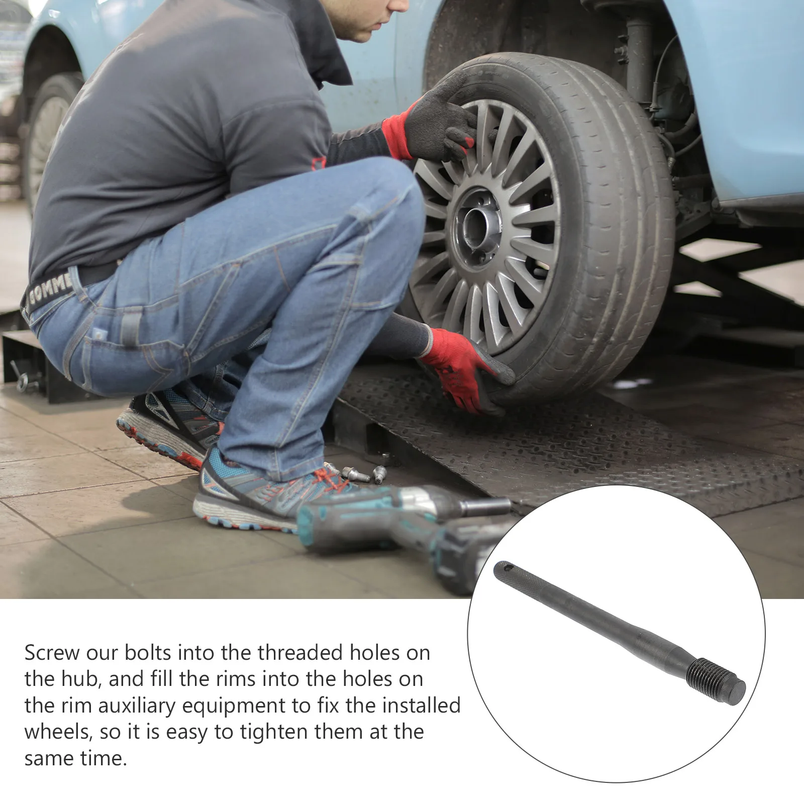 

Wheel Alignment Pin Tire Positioning Tool Rim Stud Mounting Aid Car Locating Pin Wheel Hanger Carbon Steel Material