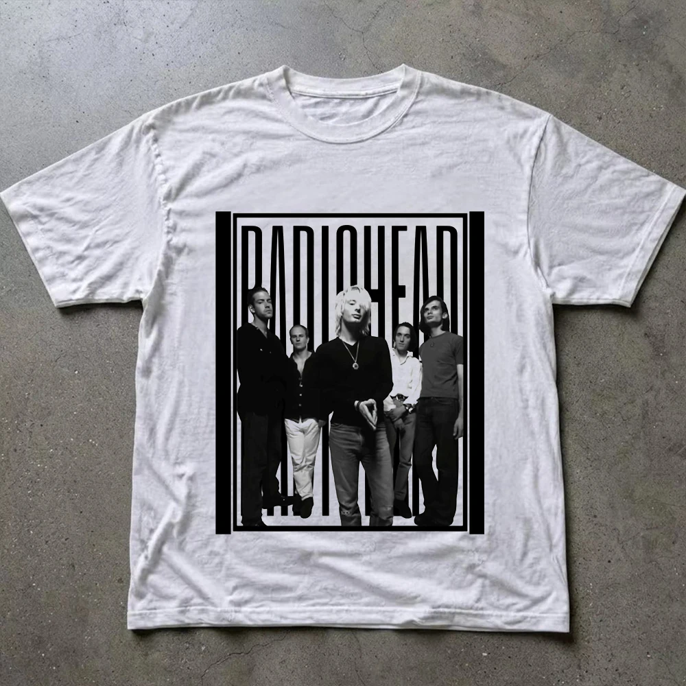 Radiohead The Bend Graphic Print Short Sleeves T-shirt Men Women Summer 90s Retro Rock Music T-shirt Casual Y2K Streetwear Tops