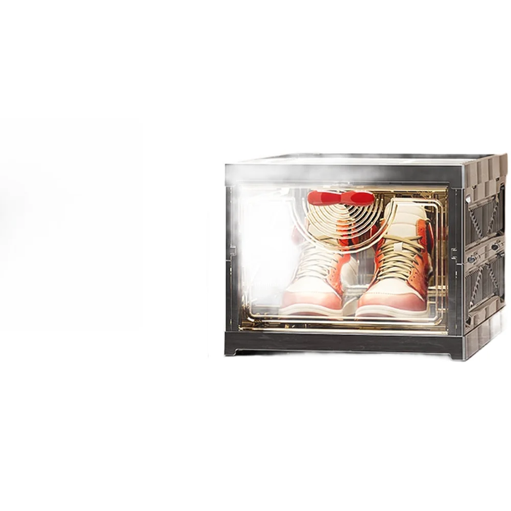 Transparent Foldable Shoe Storage Box Drawer Style No Assembly Required for Organized Multi-Layer Shoe Cabinet 34.8x25.8x19.8cm