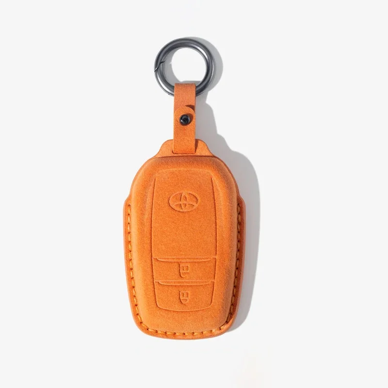 Leather Car Key Case Cover For Toyota Prius Camry Corolla CHR C-HR RAV4 Land Cruiser Prado Keychain Accessories For Toyota