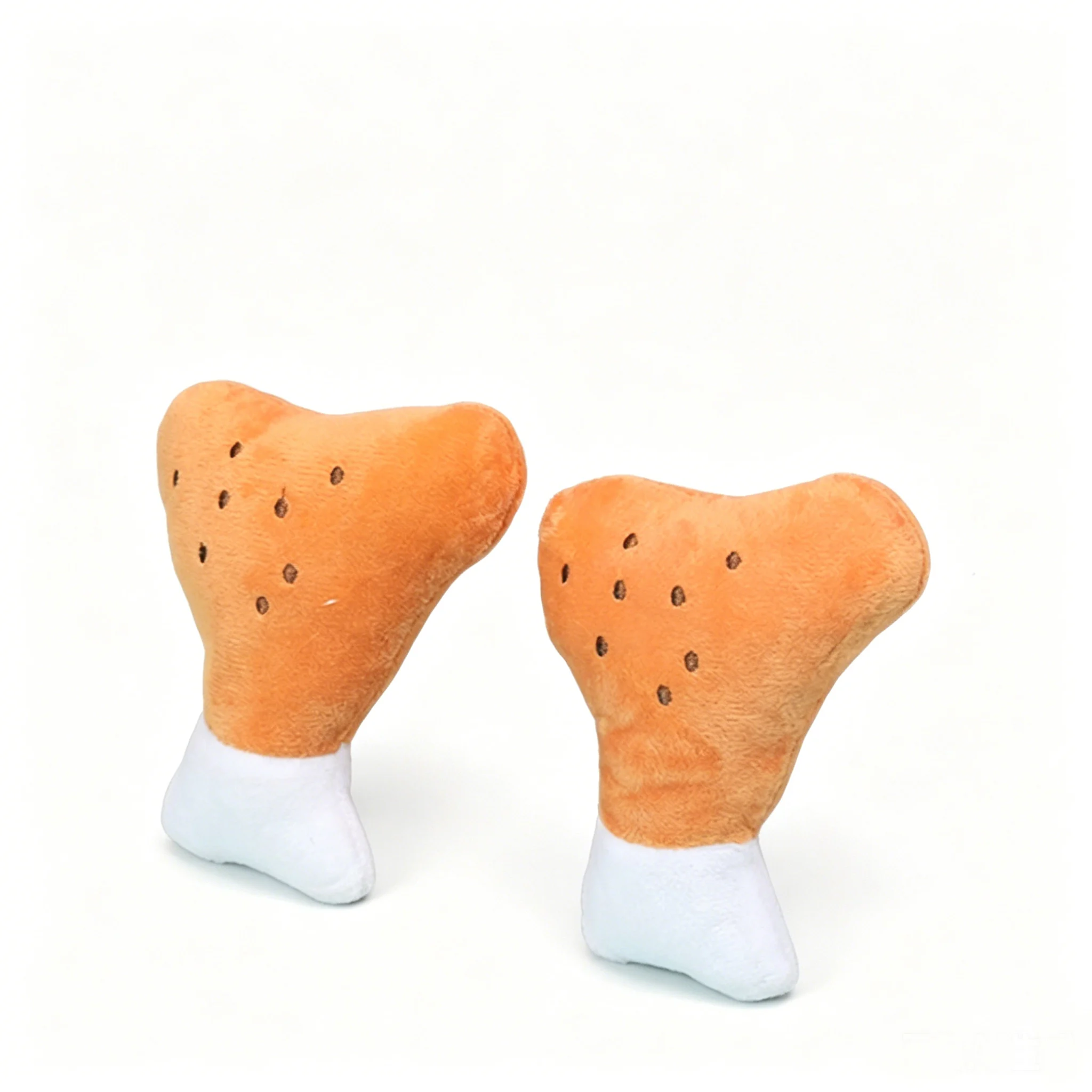 Weiches Plüsch-Quietschspielzeug in Hühnerbein-Form für Hunde, Bissresistentes Kauspielzeug, Interaktives Spielzeug für Welpen, Kleine und Mittelgroße Hunde