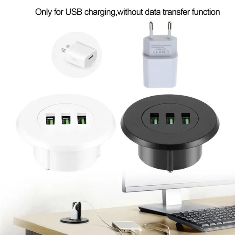 M5TD 2 Inch Desk Hole Power Socket Recessed USB Desk Charging Station Mount