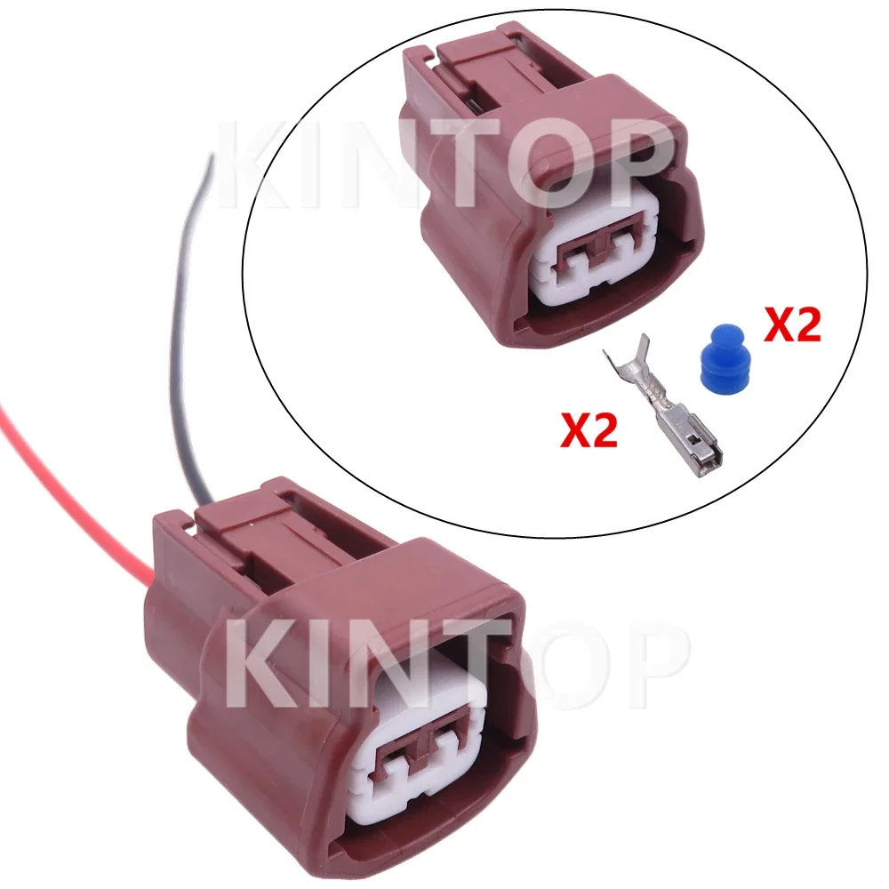 1 Set 2 Pins 6189-0774 E02FBR-RS Car AC Assembly Wire Cable Socket with Wires Automotive Water Temperaure Sensor Connectors