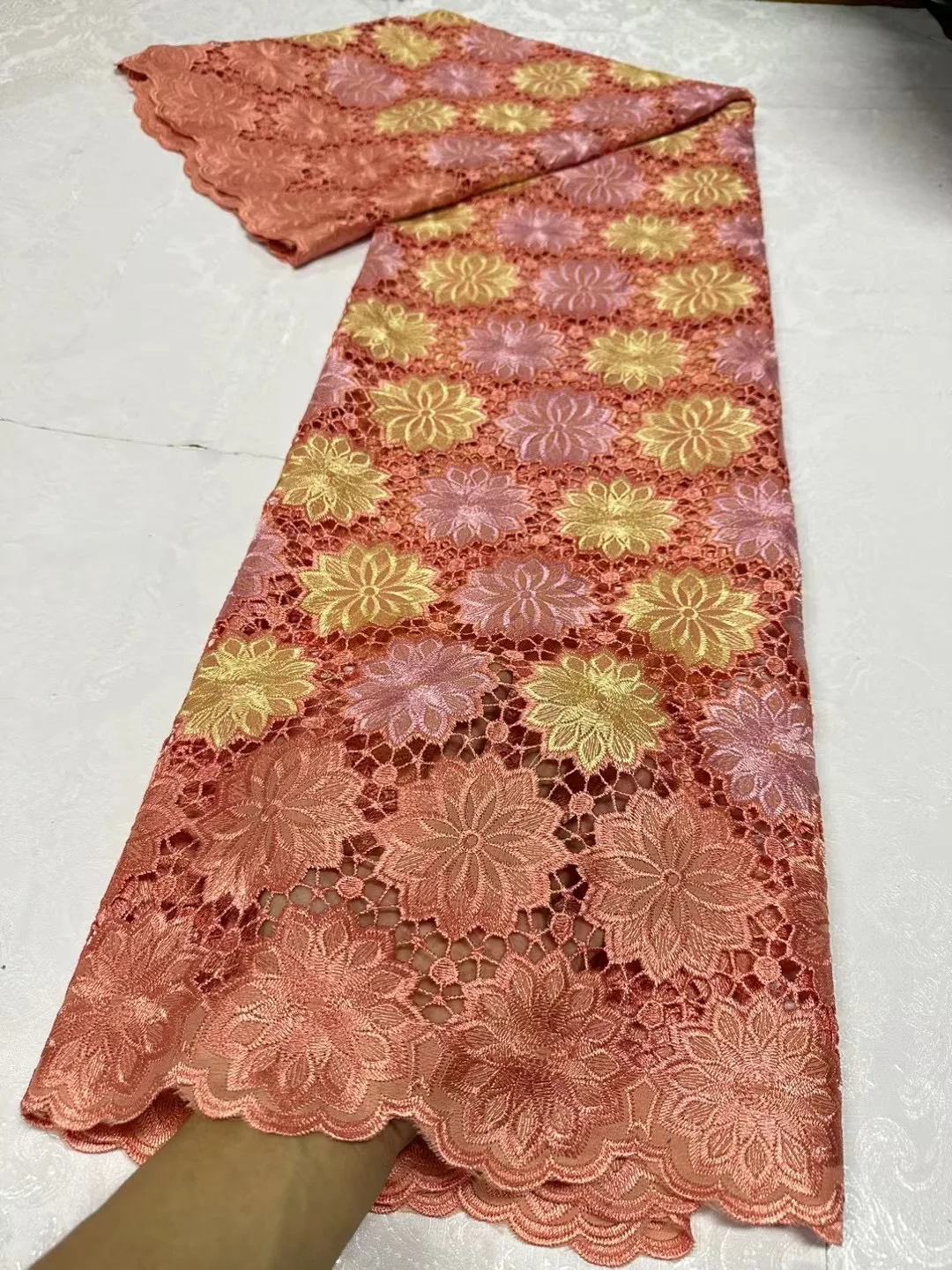 

African Cotton Lace Fabric with Stones Dry Lace Fabric 2024 High Quality Lace Swiss for Sewing Wedding Dresses