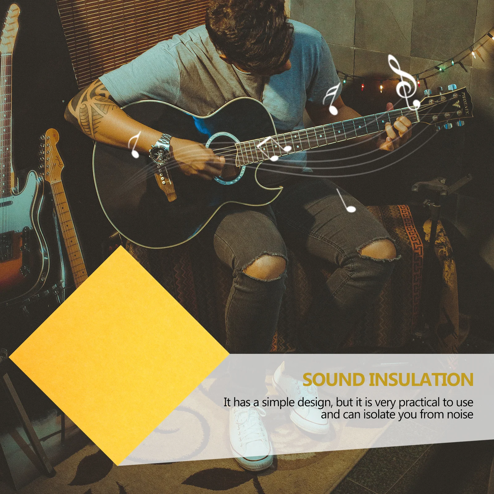 

5Pcs Acoustic Absorption Felt Panel Board Practical Soundproofing for Music Room Ktv Home Office Wall Decoration