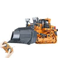 RC Bulldozer 1/24 2.4GHz 9CH RC Car Construction Truck Engineering Vehicles with Light Music Gift Toys for Kids Boys Children