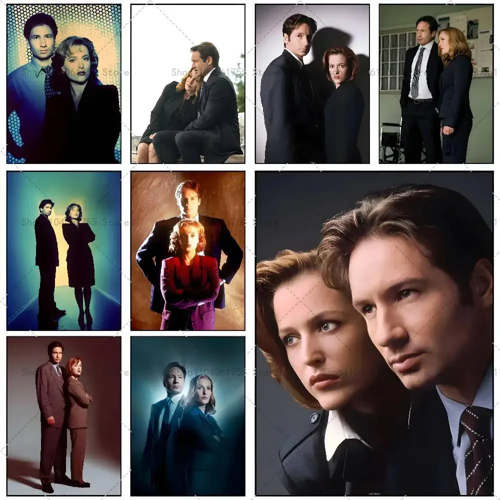 Suspense TV Series The X-Files Mulder and Scully Poster Self-adhesive Art Waterproof Paper Sticker Room Wall Decor