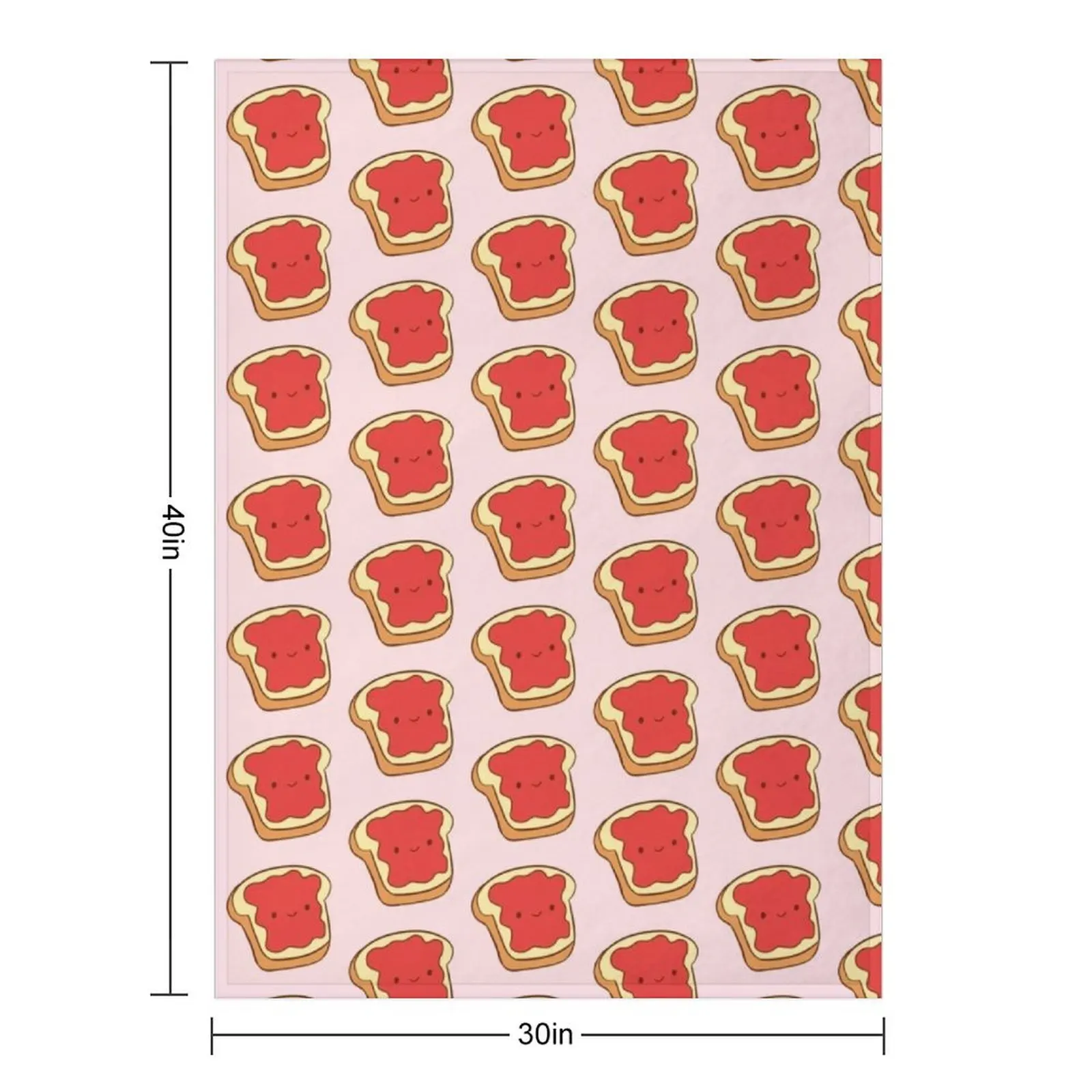 Kawaii Jam Sandwich Throw Blanket funny gift Thermal Hairys Beach Blankets