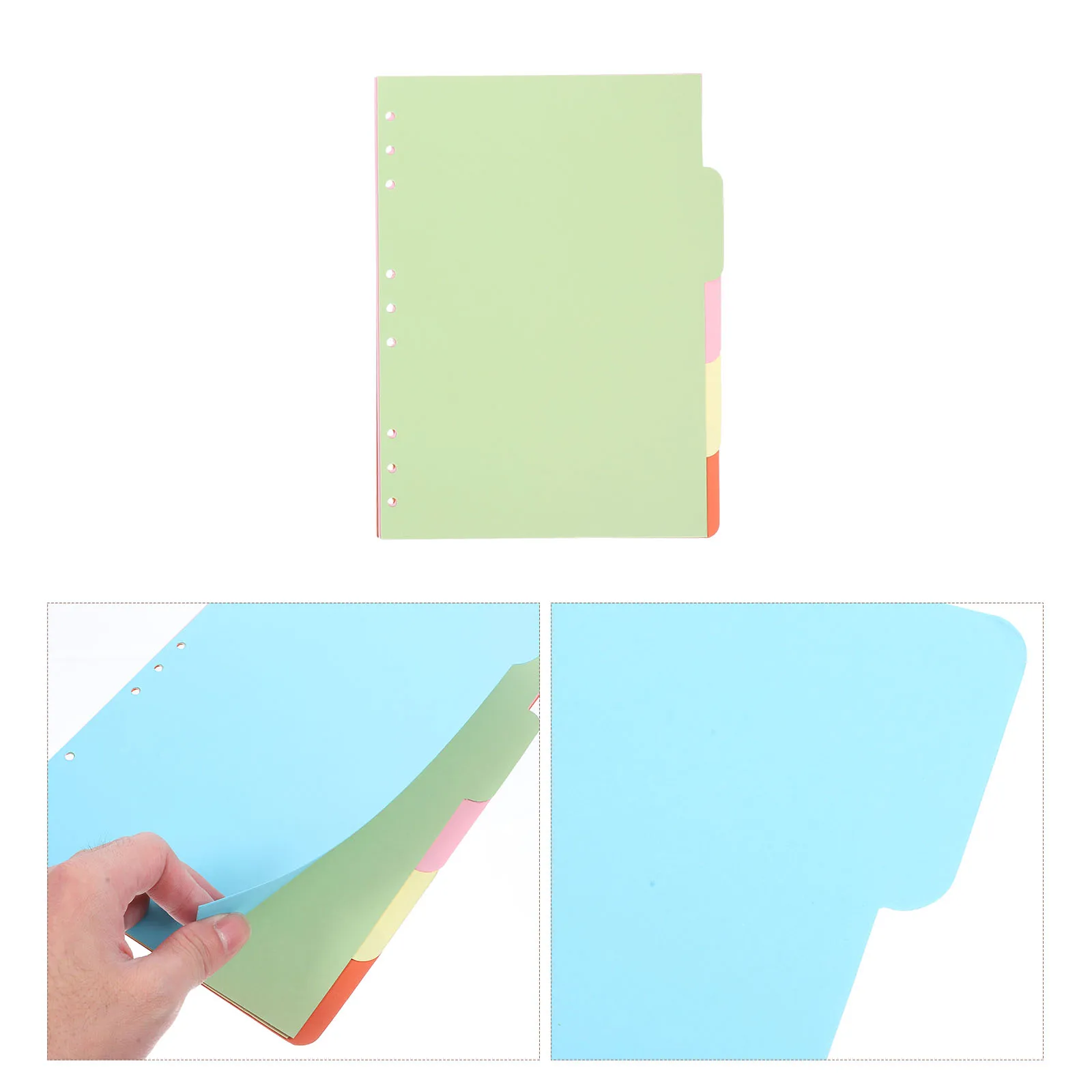 

15pcs Separator Sheet Index Paper Page Binder Tabs Dividers for Binders Notebooks Colored Creative Design Practical
