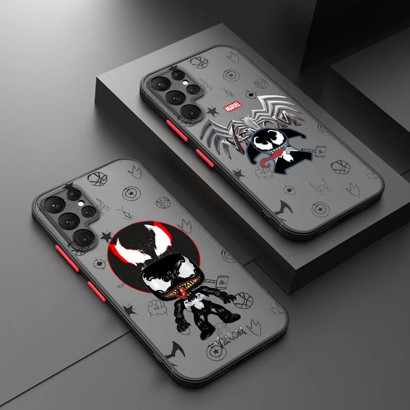 Marvel Venom Hero Cool Samsung A72 A54 A53 A52S A34 A32 A33 A24 A23 A22S A02 Lite Frosted Translucent Phone Case