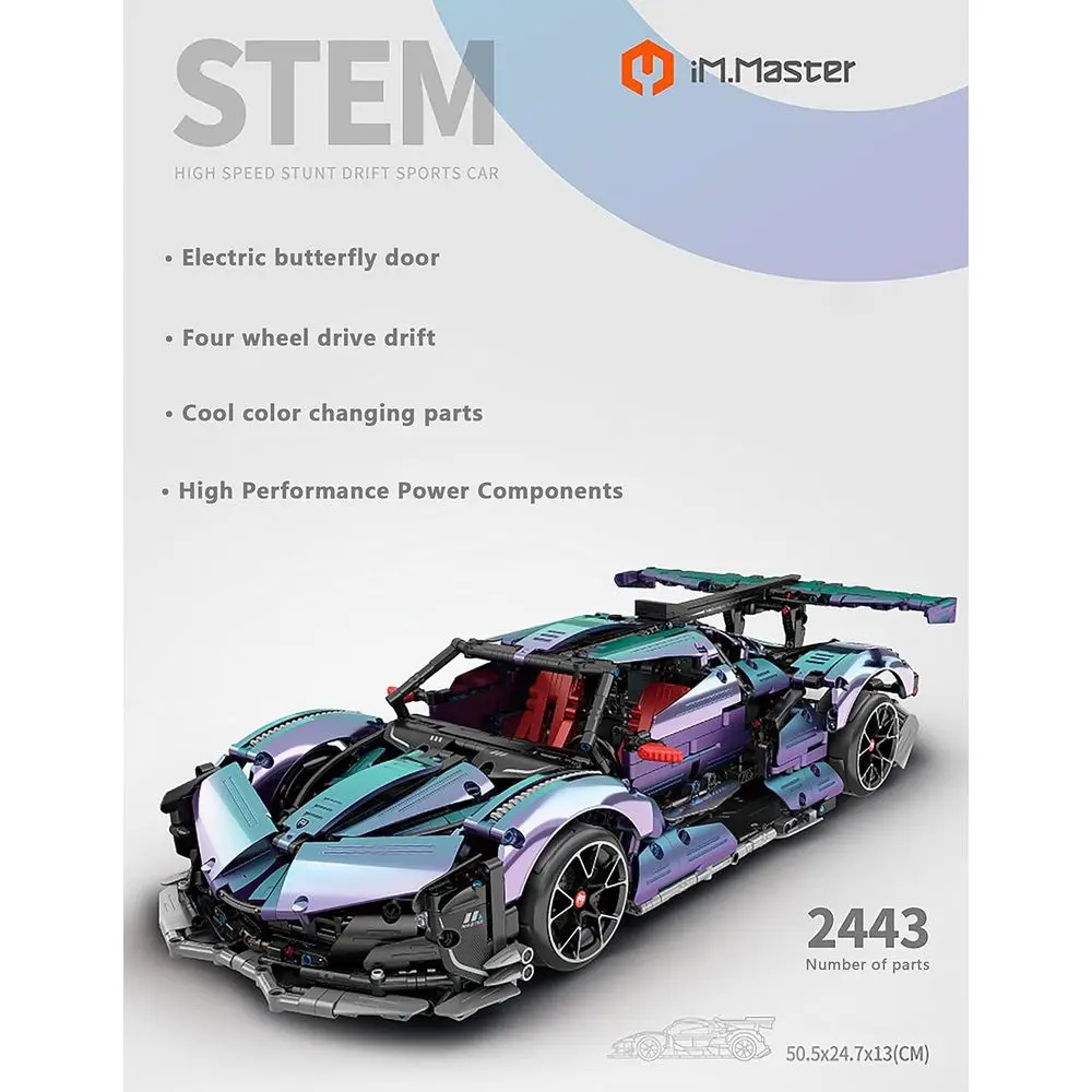 1:10 Scale Apollo IE Hypercar Building Kit for Adults, Remote Control Drifting Model with 5 Motors (2443 Pieces)