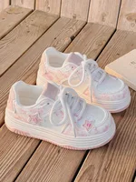 2026 Spring New Platform Sneakers for Women Fashion Casual Pink Shoes Female Lace Designer Chunky Sneakers Shoes Woman - Image 3