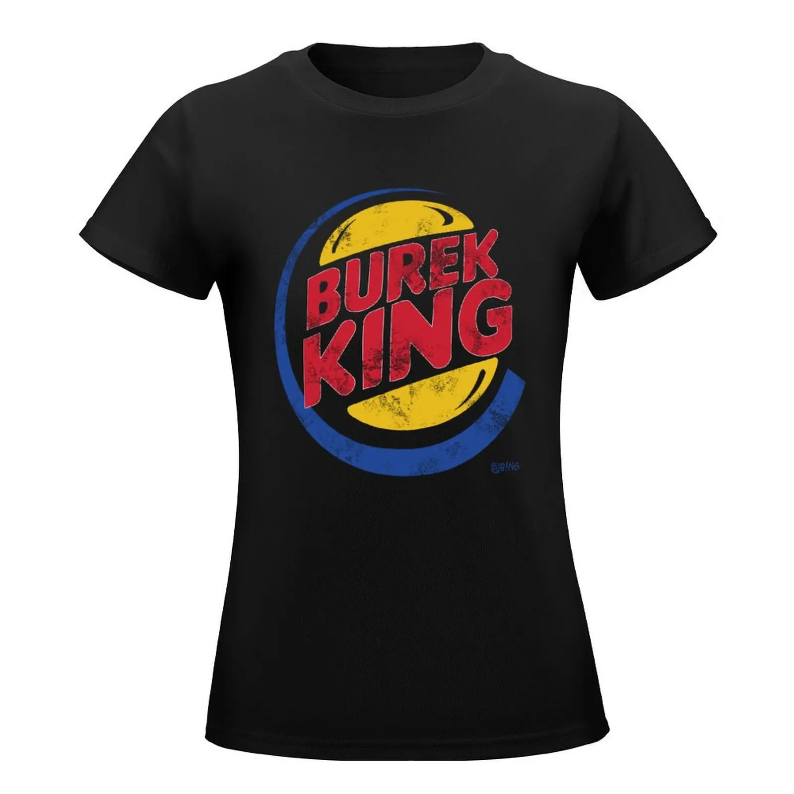 Burek King T-Shirt Blouse female summer top kawaii clothes t-shirts for Women loose fit