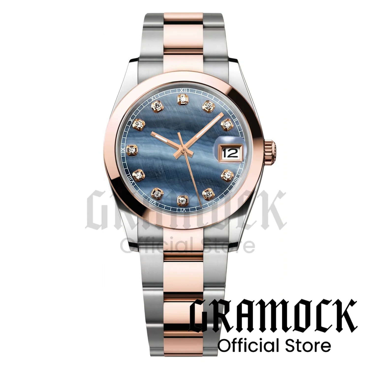 Custom Luxury Two Tone Rose Gold 36mm 39mm Mechanical Watch For Men NH35 Automatic Oyster Strap Shell Dial Steel Diver Men Watch