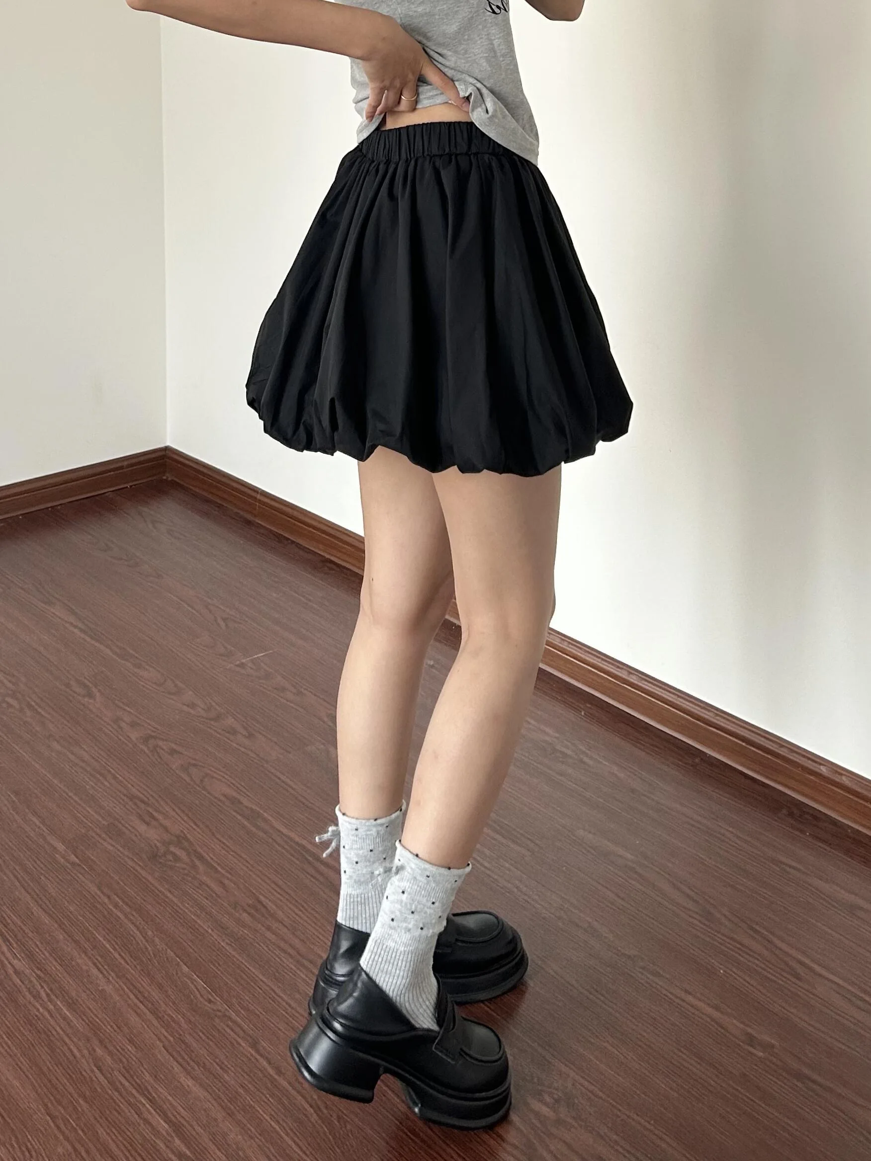 White Puffy Flower Half Skirt Women's High Waist Slim Design A-Line Ballet Pants Skirt Summer New Style Casual Flared Pants