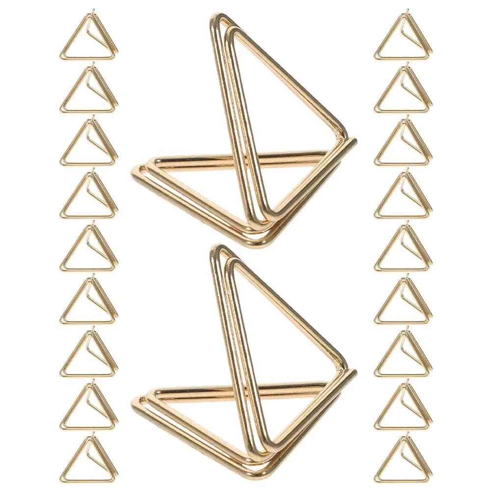 20 Pcs Triangle Memo Clips Paperclips Note Holders Table Number Stands Colored Place Card Metal Desk Accessories