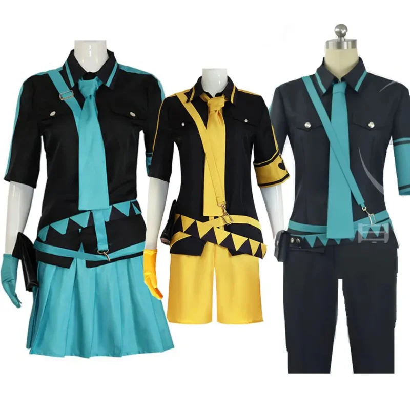 미쿠 러브 이즈 워 코스프레 의상 스트랩 디자인 드레스 애니메이션 롤플레잉 슈트 할로윈 카니발 파티 의상 여성 남성 소녀용