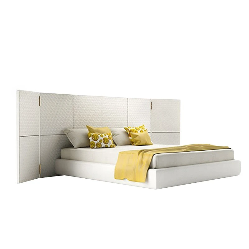 Italian luxury bedroom designer 1.8m nappa leather widescreen bed