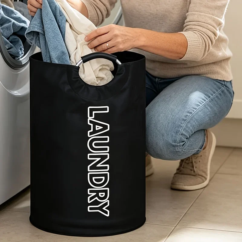 Extra-Large Waterproof Laundry Basket with Padded Handle - Foldable, Multi-Purpose Storage for Bathroom, Laundry Room, Balcony view 5
