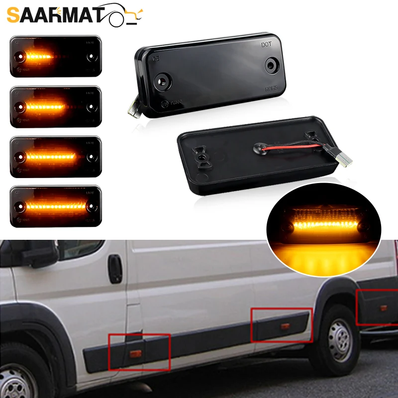 1 Set Car Flashing Dynamic Flowing LED Side Marker Light For Iveco Fiat Ducato Citroen Relay Peugeot Boxer Renault VOLVO MAN