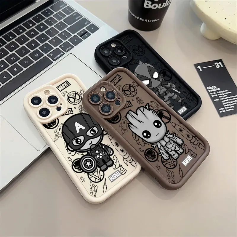 Marvel Groot The Hulk Cartoon Case For Apple iPhone 17E 15 16 14 13 12 11 17 Pro Max 17 Air 16 Plus 16E Phone Protective Cover