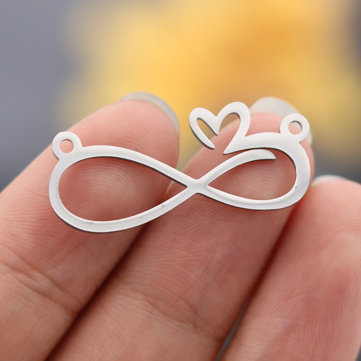 3pcs Stainless Steel Infinity With Heart Diy Jewelry Earring Making Charm Wholesale Bracelet Necklace Pendant Connectors