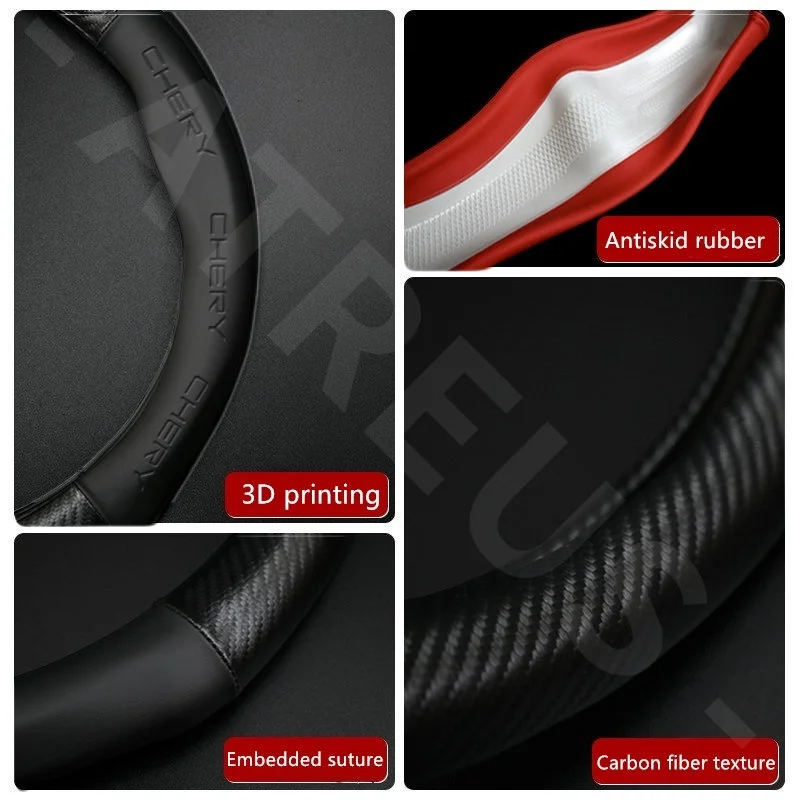 Car Steering Wheel Cover Protective 3D Printing Logo For Chery Tiggo 8 7 6 4 3 5x Pro Arrizo Omoda 5 FX Fulwin Face QQ 2022 2023