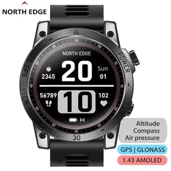 NORTH EDGE Crossfit3 GPS Watches Men Sport Smart Watch HD AMOLED Display 50M ATM Altimeter Barometer Compass Smartwatch for Men