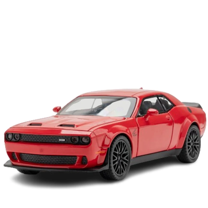 1: 32 Simulated Dodge Challenger Hell Cat Alloy Car Model Die Casting With Sound And Light Toy Car Children'S  Collection Gift