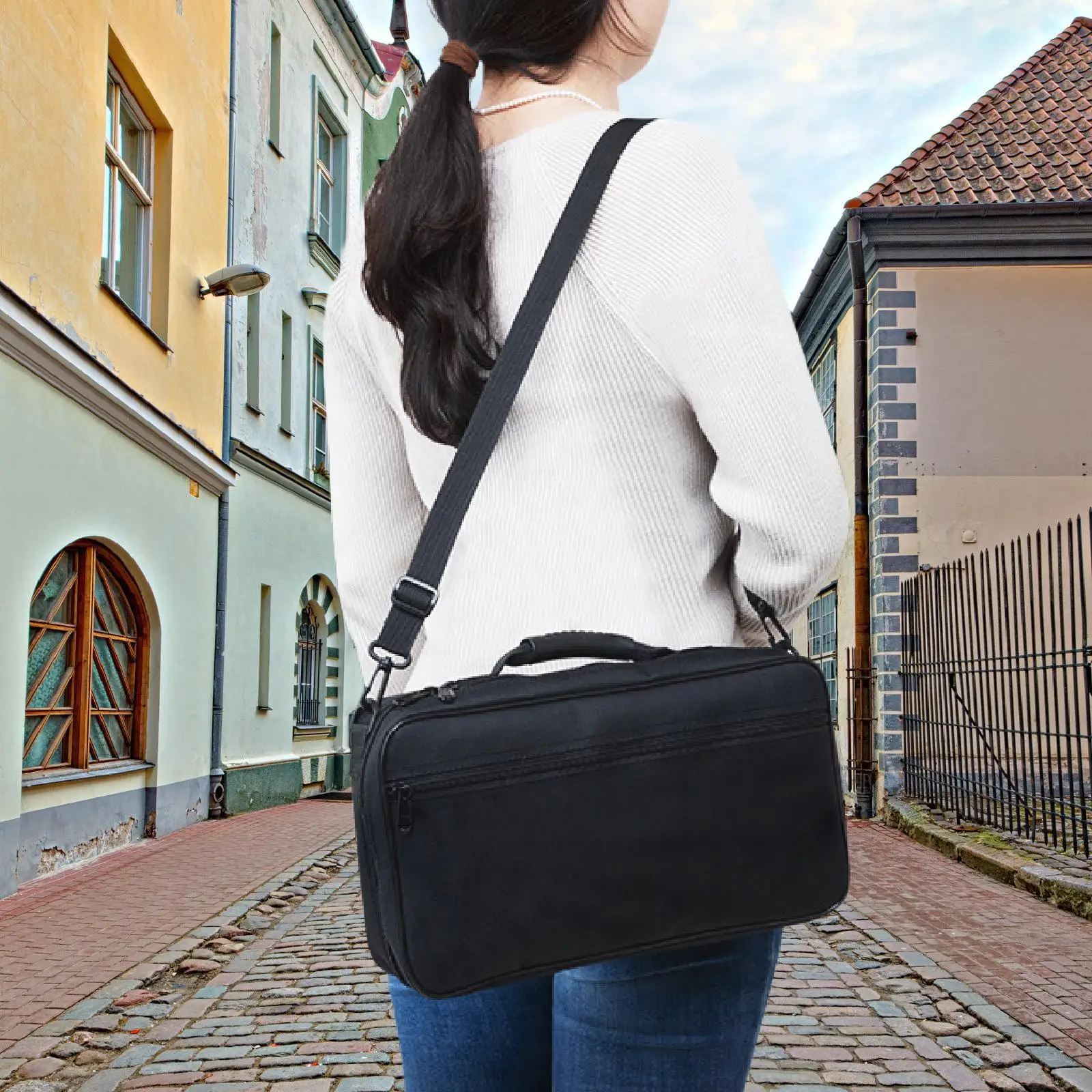 Estuche para oboe, bolsa para oboe contra la humedad con correa extraíble, cuero PU, ligero para transportar instrumentos y clarinete
