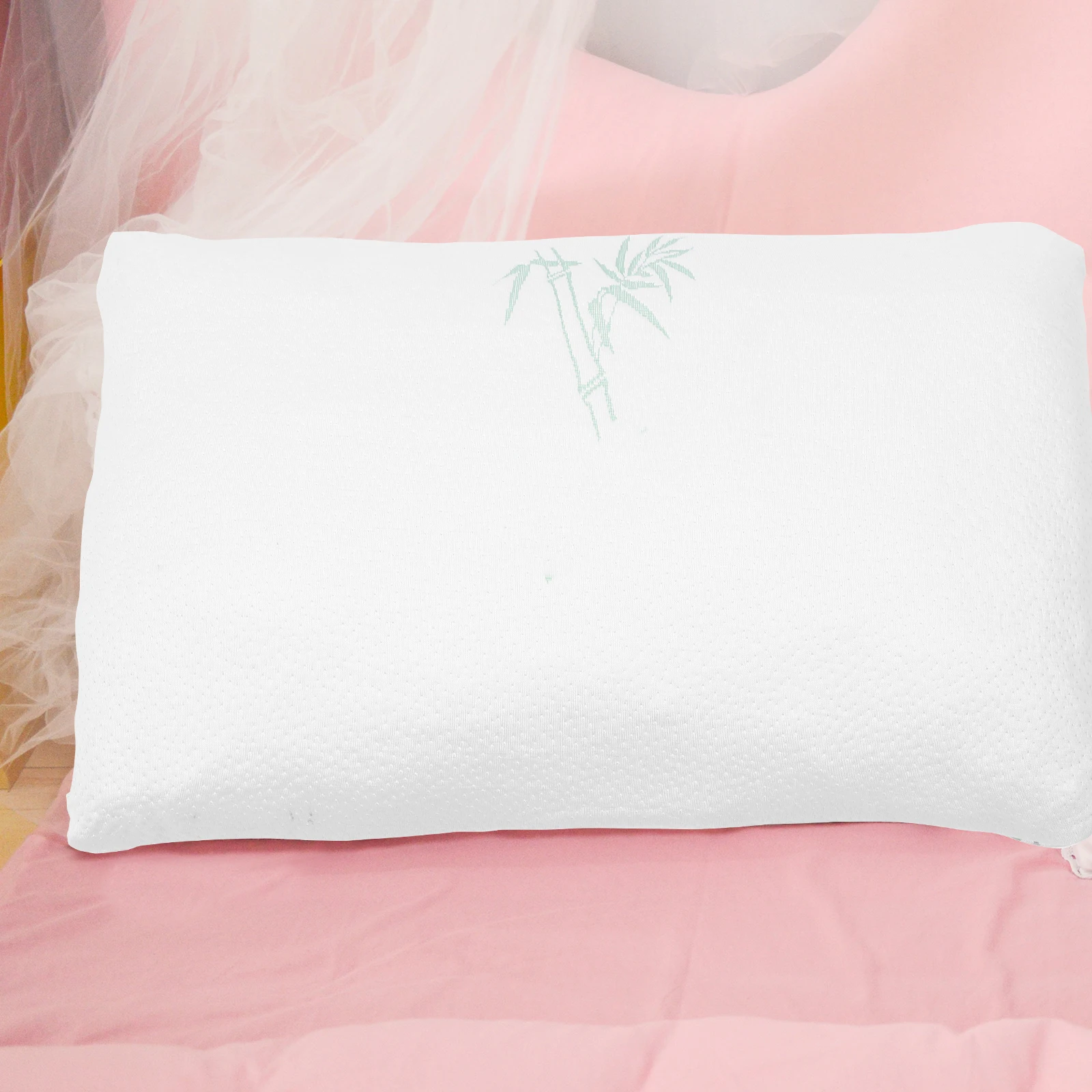 

2pcs Latex Pillow Case Memory Foam Cervical Bamboo Fiber Cover Hygroscopic Breathable Ergonomic Neck Pain Relief Pillows Case