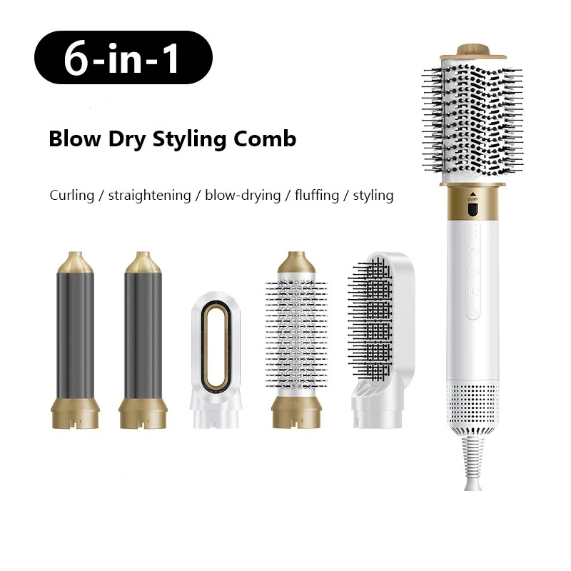 2024 New High Quality  6 in 1 Multi-function curling iron 110,000rpm Hair Dryer, Curlers, Straightener Brush for  Home  or Gift