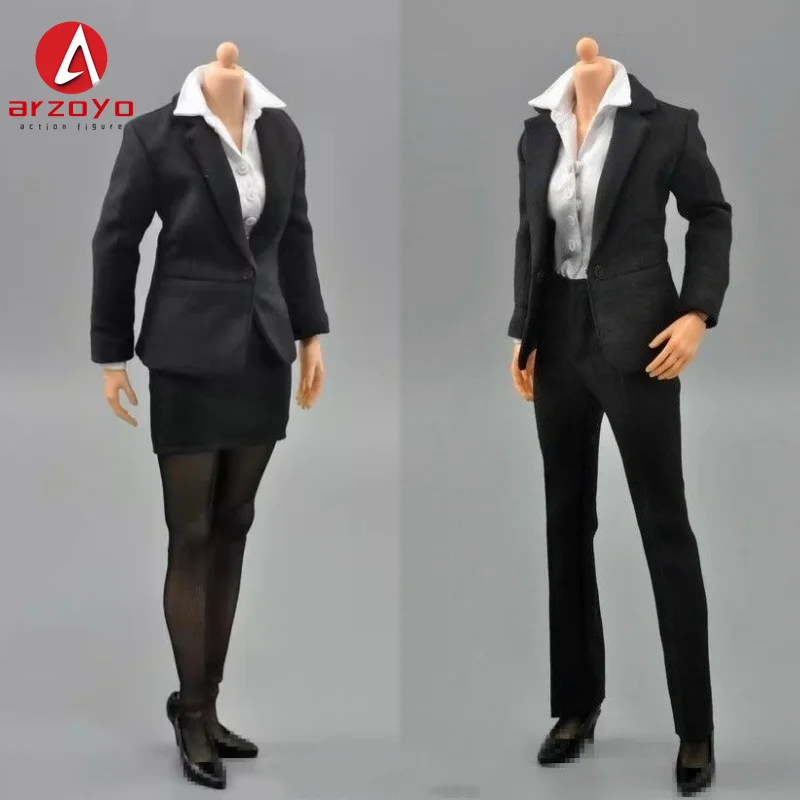 

ZYTOYS 1/6 Scale Slim Fit Office Lady Black OL Suit Clothes Model for 12" Female Soldier Action Figure Body Dolls ﻿